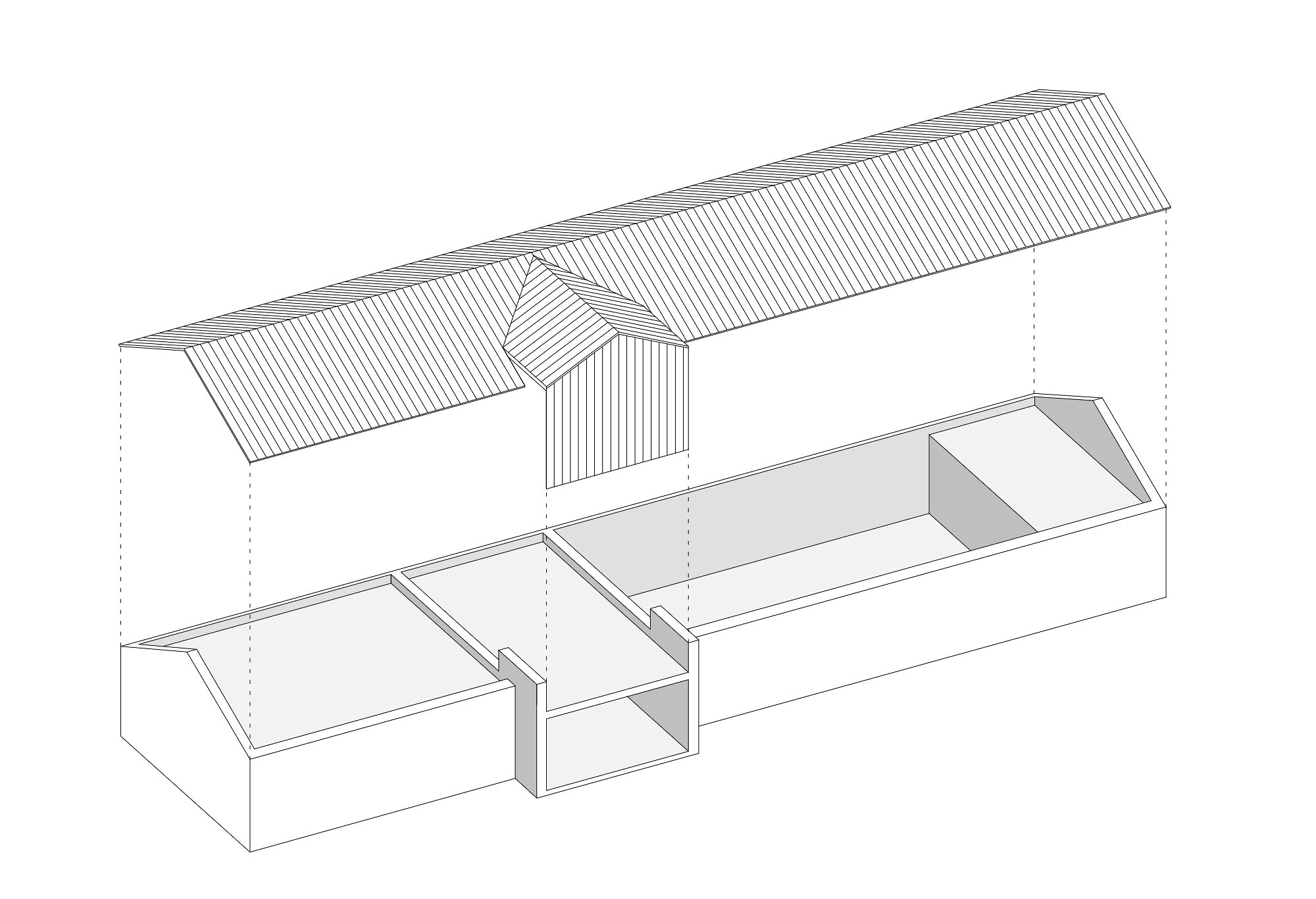 Eyrich-Hertweck Architekten: Bestand mit abgetrenntem Risalit und Ergänzung Zinkdach